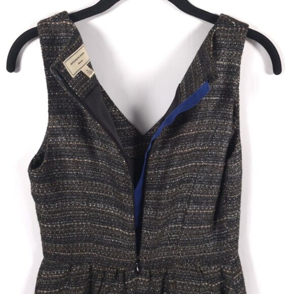 ANTHROPOLOGIE MOULINETTE SOEURS Dress Women’s Tweed Fit Flare Metallic Size 0 - Picture 7 of 12
